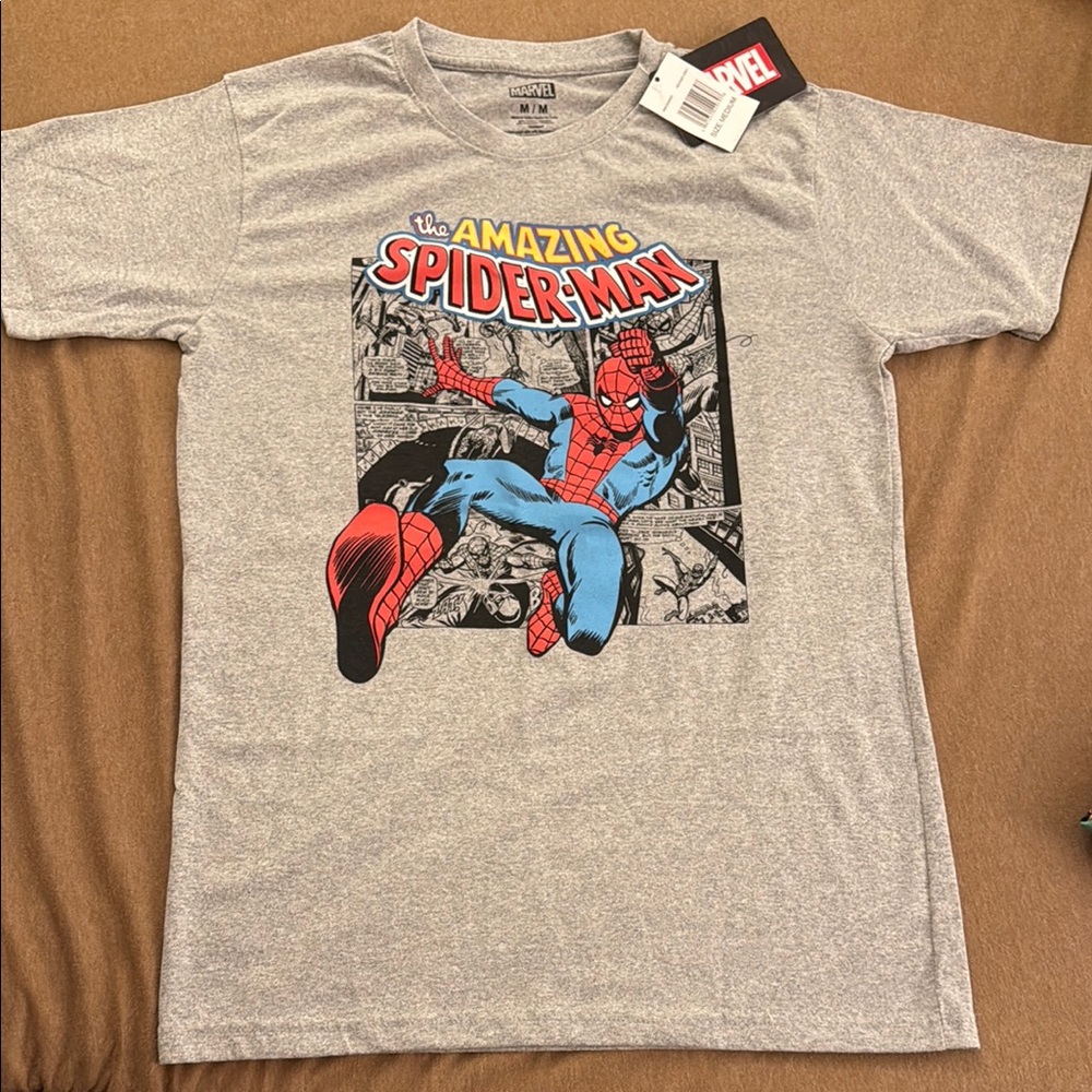 Marvel Gray and Red Spider-Man Short Sleeve Tee
